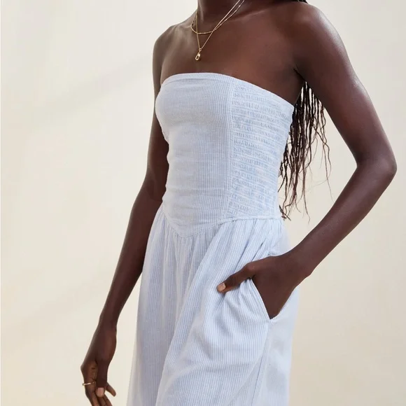 Aerie Smocked Strapless Jumpsuit - Picture 2 of 9